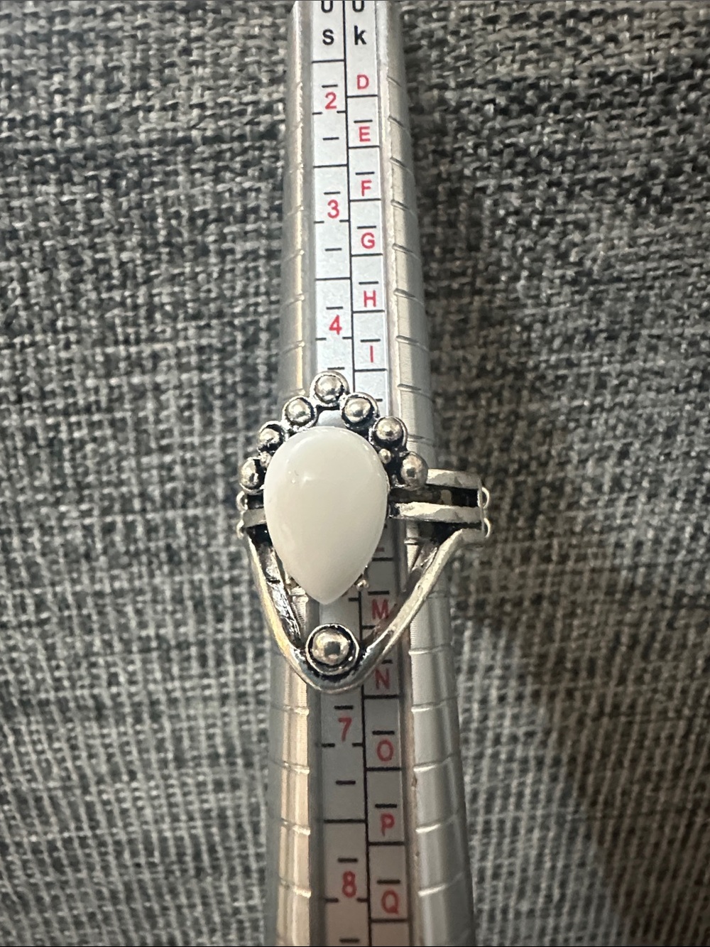 Sterling-Style Teardrop White Stone Ring - Women's Fashion Jewelry